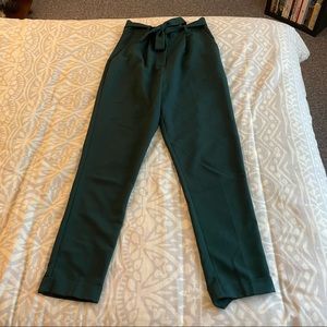 Green Paper bag Pants